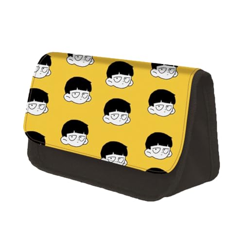 Jiumaocleu Mob Psycho 100 Federmäppchen Anime Federmäppchen Doppelschicht Federmäppchen Kreative Klappe Reißverschluss Stiftebox Schulbedarf Tragbares Büro Schreibwaren für Studenten, Typ 2, von Jiumaocleu