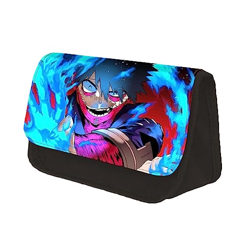 Jiumaocleu My Hero Academia Federmäppchen für Jungen, MHA Stiftetasche, Anime-bedruckt, große Federbox, Doppelreißverschluss, Schreibwaren-Organizer für Schüler, Typ 3, 22x7.5x13cm, Make-up-Tasche von Jiumaocleu