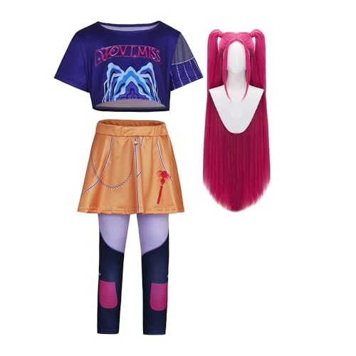 Jiumaocleu Rumi Cosplay Zoey Kostüm für Kinder | Zoey Cosplay Mira Kostüm Verkleidung Komplettes Set Rollenspiel Outfits Halloween Dress Up für Damen Mädchen von Jiumaocleu