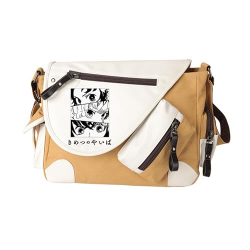Kimetsu no Yaiba Crossbody Bag Anime Kochou Shinobu Rucksack Kamado Nezuko/Agatsuma Zen'itsu Figur Cartoon Schwarz Umhängetasche für Mädchen Comic Cosplay Anime Merch Geschenke, Typ 13, 32*11*26CM von Jiumaocleu