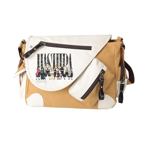 Kimetsu no Yaiba Crossbody Bag Anime Kochou Shinobu Rucksack Kamado Nezuko/Agatsuma Zen'itsu Figur Cartoon Schwarz Umhängetasche für Mädchen Comic Cosplay Anime Merch Geschenke, Typ 14, 32*11*26CM von Jiumaocleu