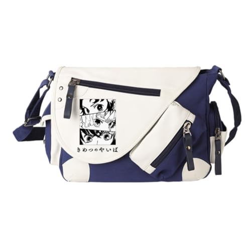 Kimetsu no Yaiba Crossbody Bag Anime Kochou Shinobu Rucksack Kamado Nezuko/Agatsuma Zen'itsu Figur Cartoon Schwarz Umhängetasche für Mädchen Comic Cosplay Anime Merch Geschenke, Typ 18, 32*11*26CM von Jiumaocleu