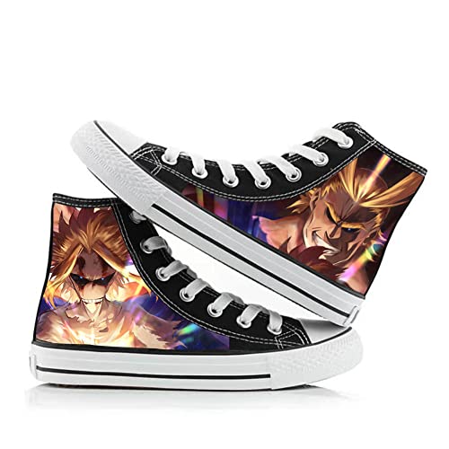 My Hero Academia Unisex Schnürschuhe aus Segeltuch, Anime MHA Merch Cosplay Schuhe, High Top Paar Doodle Schuhe, Mode Turnschuhe Casual Sneakers für Kinder Erwachsene, Typ 1, 37 EU von Jiumaocleu