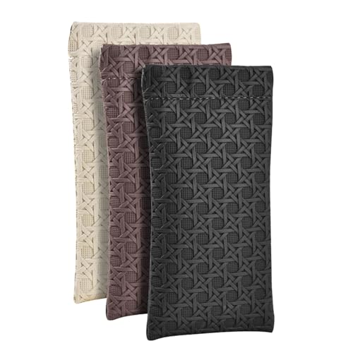 Jivealnest Weich Brillenetui aus Leader, Sonnenbrillen Etui, Pu Gemustertes Brillentasche Sonnenbrillen Etui (Cremeweiß, Khaki, Schwarz) von Jivealnest