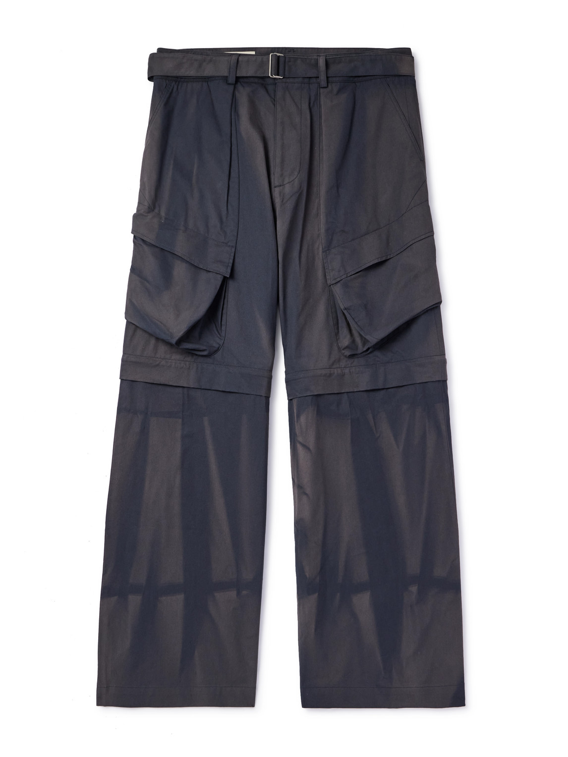 JiyongKim - Bleached Belted Convertible Cargo Pants - Men - Blue - M von JiyongKim