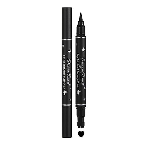 Double Head Seal Eyeliner Pen Schwarzer Stempelstift Eyeliner Pen Boxed Wasserdichter, Eyeliner schweißfester Seal Beauty Cosmetics von Jkapagzy