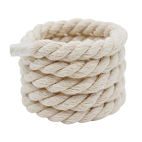 Jkapagzy 1 Paar 10 mm dicke dicke runde Schnürsenkel Weben Verdrehtes Seil Bold Schnürsenkel Vintage Damen Herren Schnürsenkel 160 cm Länge Turnschuhe, beige, 160 von Jkapagzy