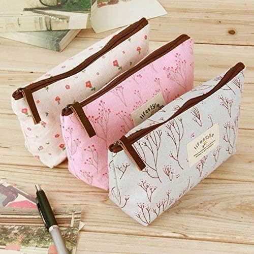 Jkapagzy 1pc Pastoral Floral Pencil Bag Soft Texture Student Escolar Case Bag Schreibwarenbeutel Bleistift Estojo Bleistift Schreibwaren U4M0 / Kapazitätstasche, Dicke Übungsstift, Hülle, Ananas-Box von Jkapagzy