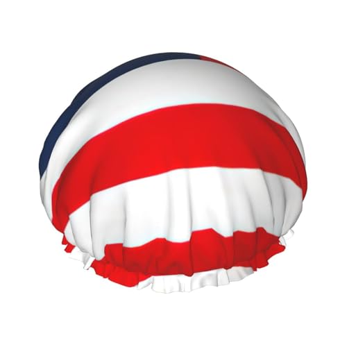 Duschhut mit amerikanischer Flagge, patriotischer Druck, vielseitig, für Damen und Herren, wiederverwendbar, leicht, weich, Badekappe von Jkkghll
