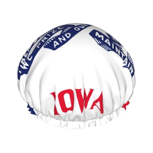 Iowa Duschhut mit Staatsflaggen-Druck, vielseitig, für Damen und Herren, wiederverwendbar, leicht, weich, Badekappe Iowa Duschhut mit Staatsflaggen-Druck, vielseitig, für Damen und Herren, wiederverwendbar, leicht, weich, Badekappe von Jkkghll