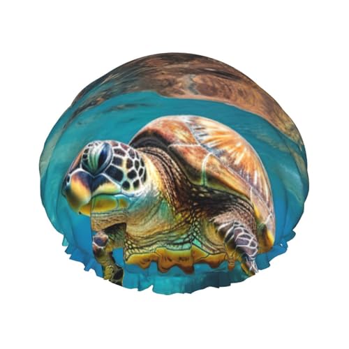 Lord Howe Island Sea Turtle Print Vielseitiger Duschhut für Damen und Herren, wiederverwendbar, leicht, weiche Badekappe Lord Howe Island Sea Turtle Print Vielseitiger Duschhut für Damen und Herren, wiederverwendbar, leicht, weiche Badekappe von Jkkghll