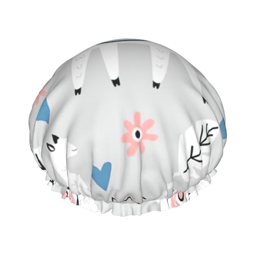 Vielseitiger Duschhut mit Alpaka-Druck, für Damen und Herren, wiederverwendbar, leicht, weich, Badekappe Vielseitiger Duschhut mit Alpaka-Druck, für Damen und Herren, wiederverwendbar, leicht, weich, Badekappe von Jkkghll