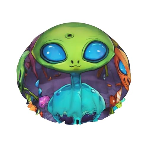 Vielseitiger Duschhut mit Astronauten- und Alien-Druck, für Damen und Herren, wiederverwendbar, leicht, weich, Badekappe Vielseitiger Duschhut mit Astronauten- und Alien-Druck, für Damen und Herren, wiederverwendbar, leicht, weich, Badekappe von Jkkghll