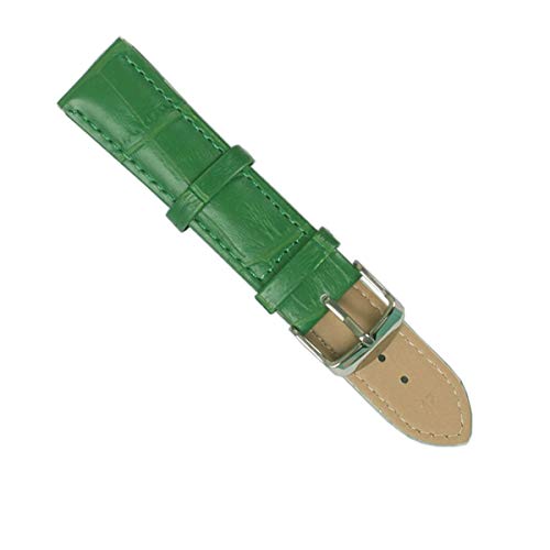 1 PC-Lederband Band Uhren 12mm 14mm 16mm 18mm 20mm 22mm Männer Frauen Uhrenarmbänder Gürtel 9 Farben, Grün, 22mm von Jksdp