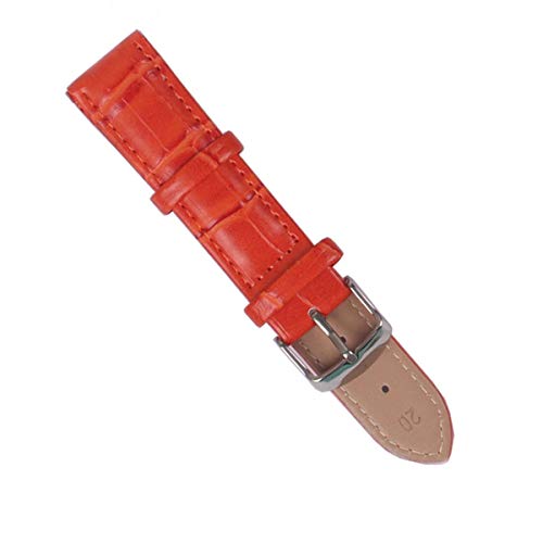 1 PC-Lederband Band Uhren 12mm 14mm 16mm 18mm 20mm 22mm Männer Frauen Uhrenarmbänder Gürtel 9 Farben, Orange, 22mm von Jksdp