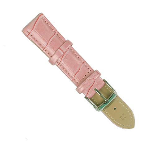 1 PC-Lederband Band Uhren 12mm 14mm 16mm 18mm 20mm 22mm Männer Frauen Uhrenarmbänder Gürtel 9 Farben, Rosa, 12mm von Jksdp