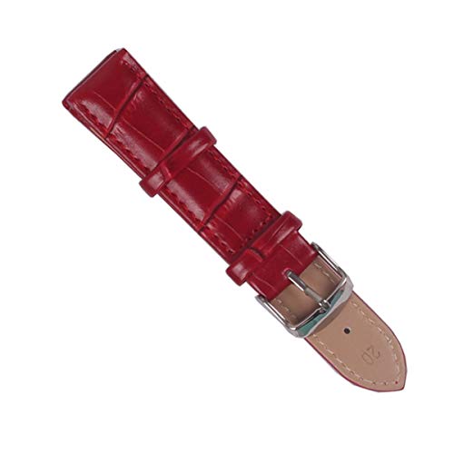 1 PC-Lederband Band Uhren 12mm 14mm 16mm 18mm 20mm 22mm Männer Frauen Uhrenarmbänder Gürtel 9 Farben, Rot, 14mm von Jksdp