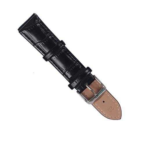 1 PC-Lederband Band Uhren 12mm 14mm 16mm 18mm 20mm 22mm Männer Frauen Uhrenarmbänder Gürtel 9 Farben, Schwarz, 12mm von Jksdp