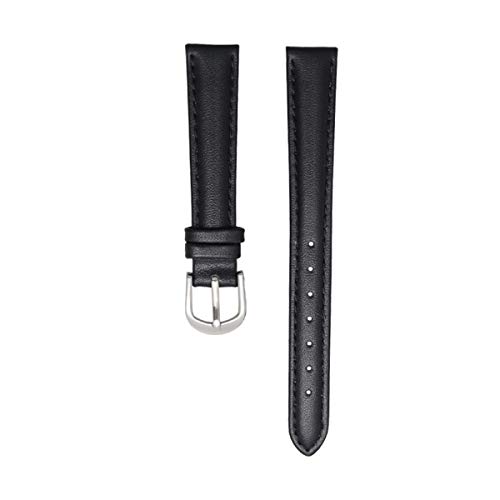 Jksdp Leder-Armband-12mm-20mm-Frauen Armband Plain Armbanduhr Band Kleiner Uhrenarmband Schwarzes Silber,20mm von Jksdp