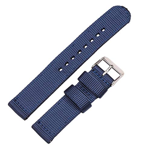 Jksdp Nylon Canvas Uhrenarmbänder Damen Herren Sport-Bügel-Armband 18mm 20mm 22mm 24mm Uhren Zubehör Schnellspanner Blau,18mm von Jksdp