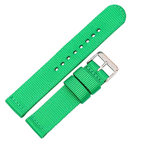 Jksdp Nylon Canvas Uhrenarmbänder Damen Herren Sport-Bügel-Armband 18mm 20mm 22mm 24mm Uhren Zubehör Schnellspanner Grün,18mm von Jksdp