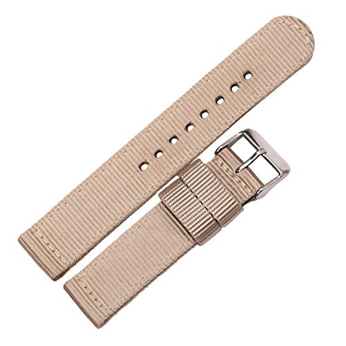 Jksdp Nylon Canvas Uhrenarmbänder Damen Herren Sport-Bügel-Armband 18mm 20mm 22mm 24mm Uhren Zubehör Schnellspanner Khaki,18mm von Jksdp