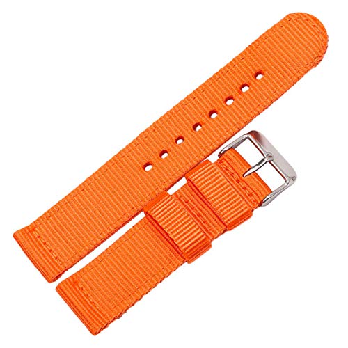 Jksdp Nylon Canvas Uhrenarmbänder Damen Herren Sport-Bügel-Armband 18mm 20mm 22mm 24mm Uhren Zubehör Schnellspanner Orange,18mm von Jksdp