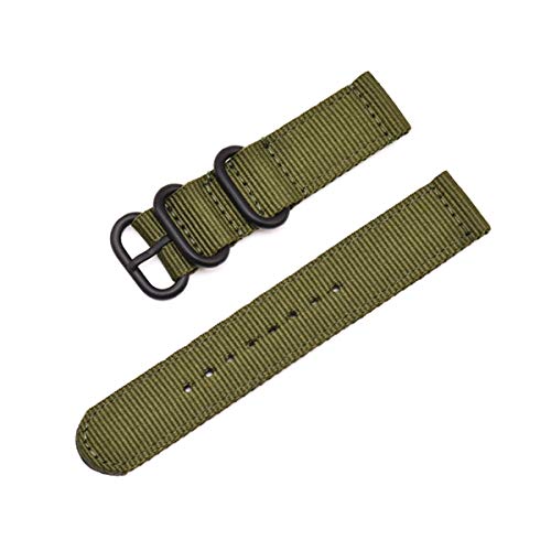 Nylon Uhrenarmband 18mm 20mm 22mm 24mm Ring Buckle Strap Quick Release ersetzen Armband Armee-Grün B,18mm von Jksdp