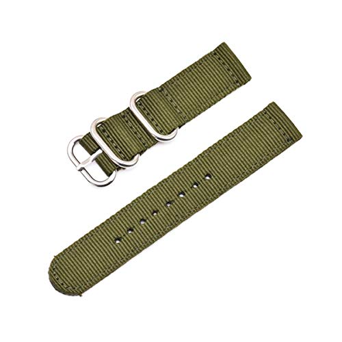 Nylon Uhrenarmband 18mm 20mm 22mm 24mm Ring Buckle Strap Quick Release ersetzen Armband Armee-Grün S,20mm von Jksdp