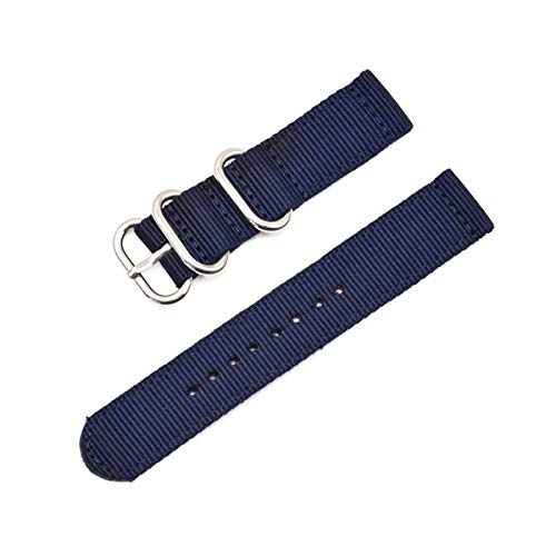 Nylon Uhrenarmband 18mm 20mm 22mm 24mm Ring Buckle Strap Quick Release ersetzen Armband blau S,18mm von Jksdp