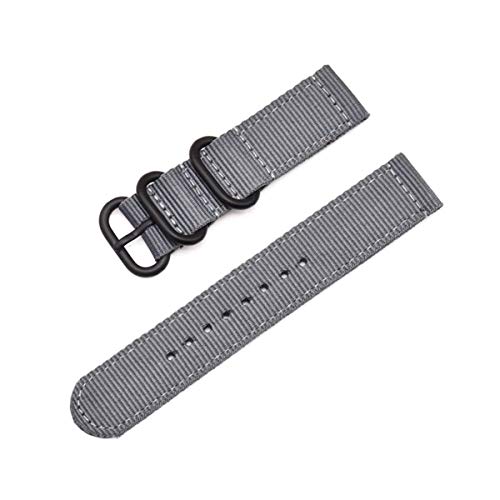 Nylon Uhrenarmband 18mm 20mm 22mm 24mm Ring Buckle Strap Quick Release ersetzen Armband grau B,20mm von Jksdp