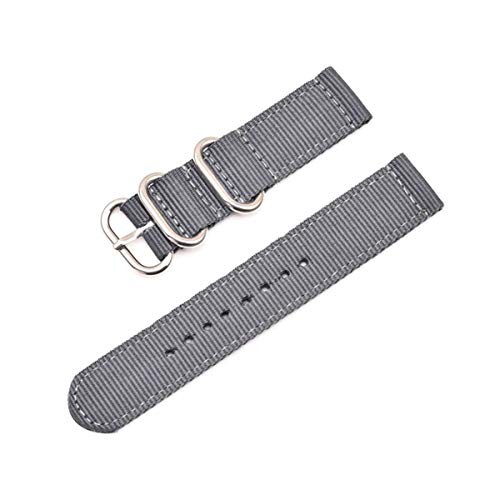 Nylon Uhrenarmband 18mm 20mm 22mm 24mm Ring Buckle Strap Quick Release ersetzen Armband grau S,18mm von Jksdp