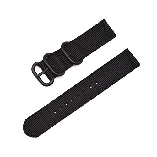 Nylon Uhrenarmband 18mm 20mm 22mm 24mm Ring Buckle Strap Quick Release ersetzen Armband schwarz B,18mm von Jksdp