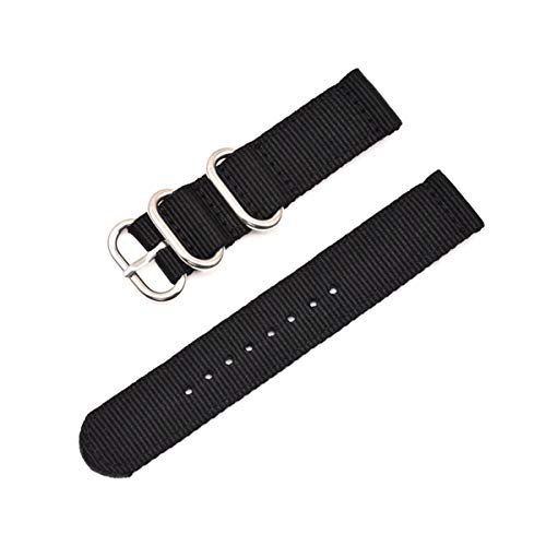 Nylon Uhrenarmband 18mm 20mm 22mm 24mm Ring Buckle Strap Quick Release ersetzen Armband schwarz S,18mm von Jksdp