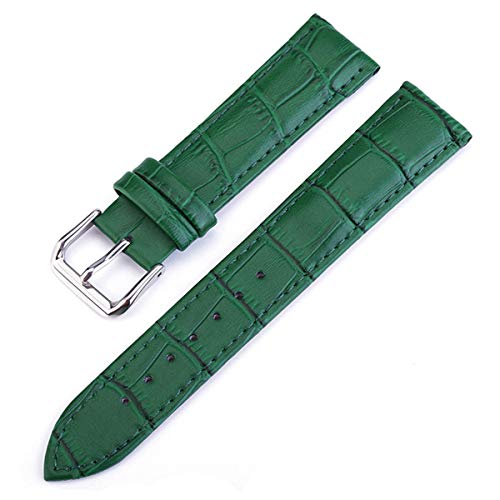 Uhrenarmband-Gurt-Frau Uhrenarmbänder Lederarmband Uhrenarmband 10 24mm Mehrfarbenuhrenarmbänder, Grün, 12mm von Jksdp