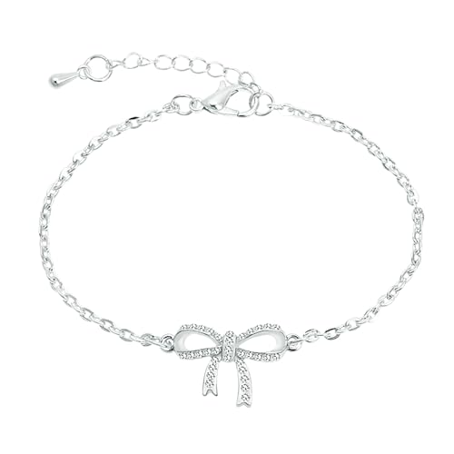 JkyKnowo Armbänder für Frauen Silber Armband Stern Armband Damen mit Perlen Verstellbare Layered Armband Valentinstag Armband Damen Freundschaftsarmbänder (I) von JkyKnowo