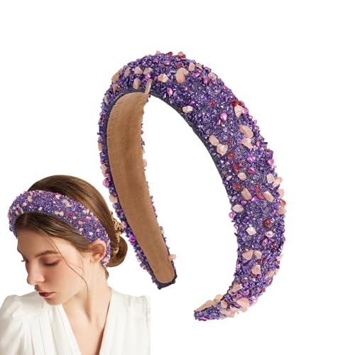 Jlkegfdf Gem Stirnband - Bling Wide Hair Hoop - Haarschmuck für Frauen Mädchen Strass Stirnband für den täglichen Gebrauch Kostüm Zubehör von Jlkegfdf