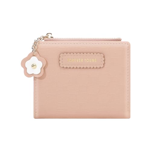 Jlkegfdf Kleine Geldbörse für Damen – Multi-Karten-Brieftasche, Doppelreißverschluss, großes Fassungsvermögen, Kartenetui mit Ausweisfenster, Kartenetuis für Damen, rose, Refer to description, Uni von Jlkegfdf