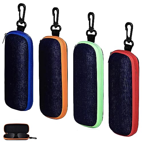 Jlnmmn 4 Stück Reißverschluss Brillenetui, Brillenetui Box, Reise-Brillentasche, Brillen Etui Damen und Herren, mit Reißverschluss Karabiner, Presbyopiebrillen, Kurzsichtige Brillen, Sonnenbrillen Jlnmmn 4 Stück Reißverschluss Brillenetui, Brillenetui Box, Reise-Brillentasche, Brillen Etui Damen und Herren, mit Reißverschluss Karabiner, Presbyopiebrillen, Kurzsichtige Brillen, Sonnenbrillen von Jlnmmn