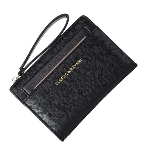 Geldbörse mit Reißverschluss und Handschlaufe, Geldbörse mit Reißverschluss für Damen, multifunktionale Geldbörse mit großer Kapazität, Schwarz , Se référer au descriptif, Siehe Beschreibung von Jlobnyiun