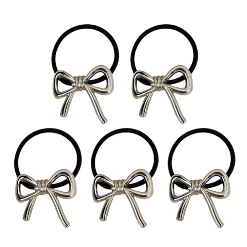 Haarschleifen Haarschleifen Haarkrawatte aus Metall - Pferdeschwanz elastisch mit elastischer Schleife für Mädchen | Elastische Haarschleifen für langes und dünnes dickes Haar für Frauen und Mädchen von Jlobnyiun