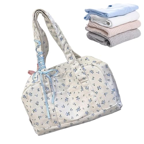 Jlobnyiun Duffle-Tasche mit, Sporttasche mit Blumenmuster – Schultertasche mit | Hübsche Woche, blau, Se référer au descriptif, Siehe Beschreibung von Jlobnyiun