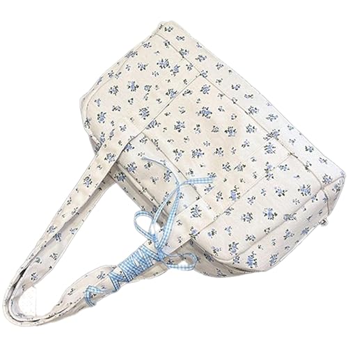 Jlobnyiun Niedriger Blütenblatt für Damen, niedriger Duffel, florale Gänseblümchen, wasserdichte Schultertasche mit großem Fassungsvermögen mit Prua | Niedlicher Karton Weekender Weekender, weiches von Jlobnyiun