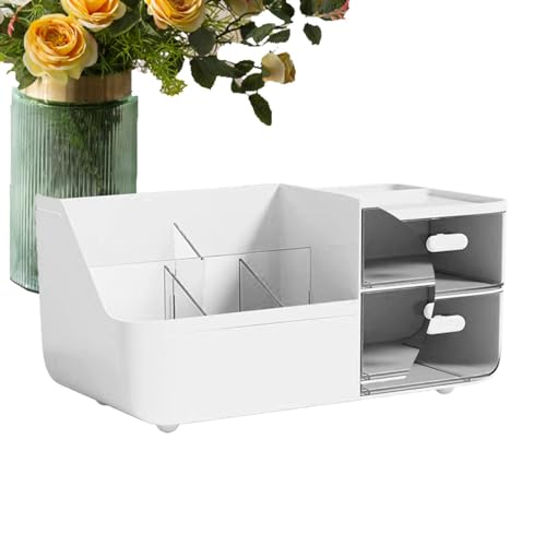 Make-up-Organizer für Waschtisch, Hautpflege-Organizer | Stationärer Schreibtisch-Organizer mit Schubladen | stationärer Kosmetik-Organizer, weiß, Se référer au descriptif, Siehe Beschreibung von Jlobnyiun