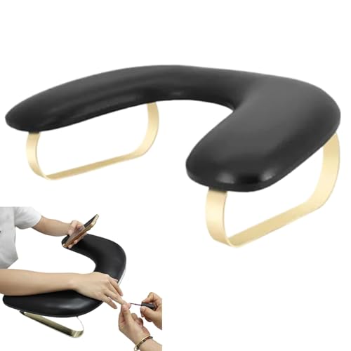 Nails Tech Armauflage, Handauflage für Nägel - PU-Leder-Handauflage mit U-förmigem Kissen für Nagelarmlehne | Abnehmbare Schreibtisch-Armlehne für von Jlobnyiun