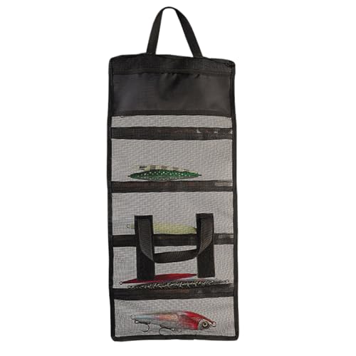 Organizer für Angelgeräte - Langlebige Maschenfutter, geschichtete Taschendesign | Faltbare Köderspeicherbeutel mit 5 Fächern für Spinnerbaits, Accessoires für Angler an Seen-, Pier- oder Bootsfischer von Jlobnyiun