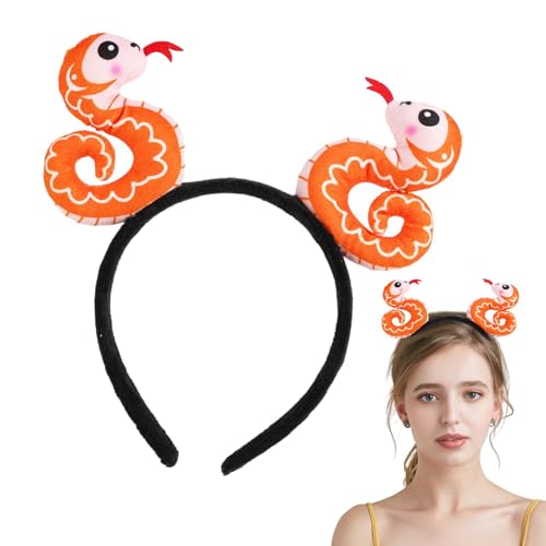 Plüsch-Schlangen-Stirnband, Plüsch-Schlangen-Stirnband – Kreatives Cartoon-Tier-Plüsch-Stirnband | Haarschmuck Des Jahres Der Schlange, Neujahrsdekoration Für Frauen von Jlobnyiun