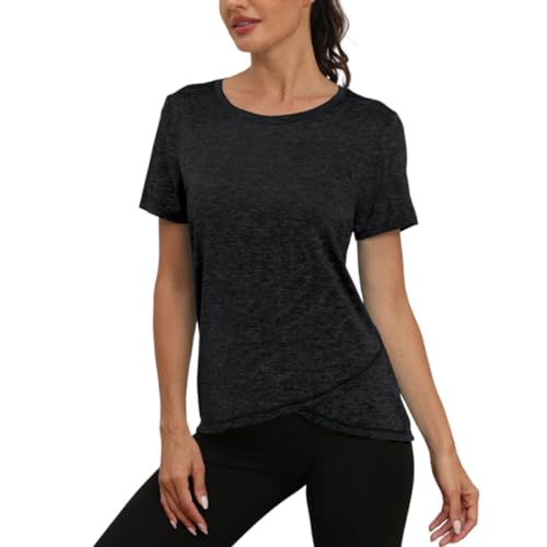 Jlowesun Sportshirt Damen Locker, Leichtes Atmungsaktiv Funktions Sport Tops FüR Damen, Rundhals Lang Sport Shirts FüR Damen Passend für Fitness Laufshirt Yoga S von Jlowesun