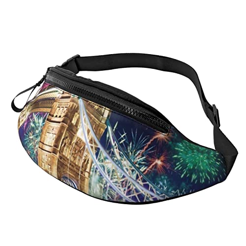 Arch in Mallorca Spanien Sport Hüfttasche Reise Bauchtaschen Laufen Bauchtasche mit verstellbarem Gürtel für Männer Frauen, Night London Tower Bridge, Einheitsgröße von Jmorco