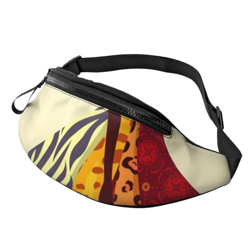 Bauchtasche mit Klaviertasten, für Sport, Reisen, Bauchtasche mit verstellbarem Gürtel, Grün und Weiß, Traditionelles afrikanisches Mädchen-, Einheitsgröße von Jmorco